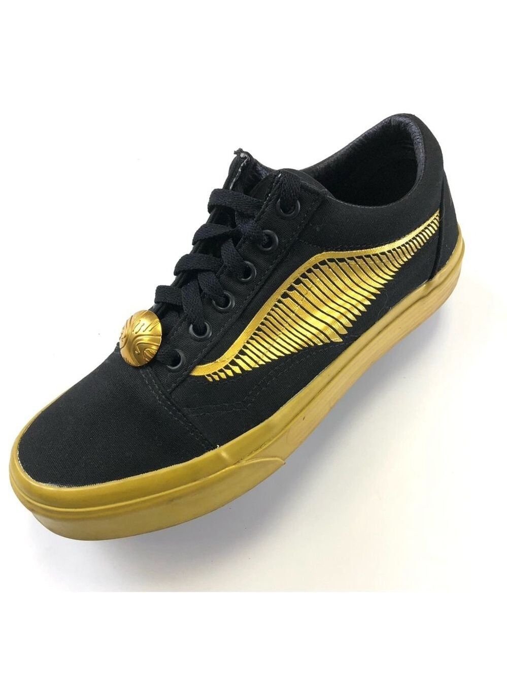 VANS Old Skool x Harry Potter black gold Snitch sneakers Size 7.5